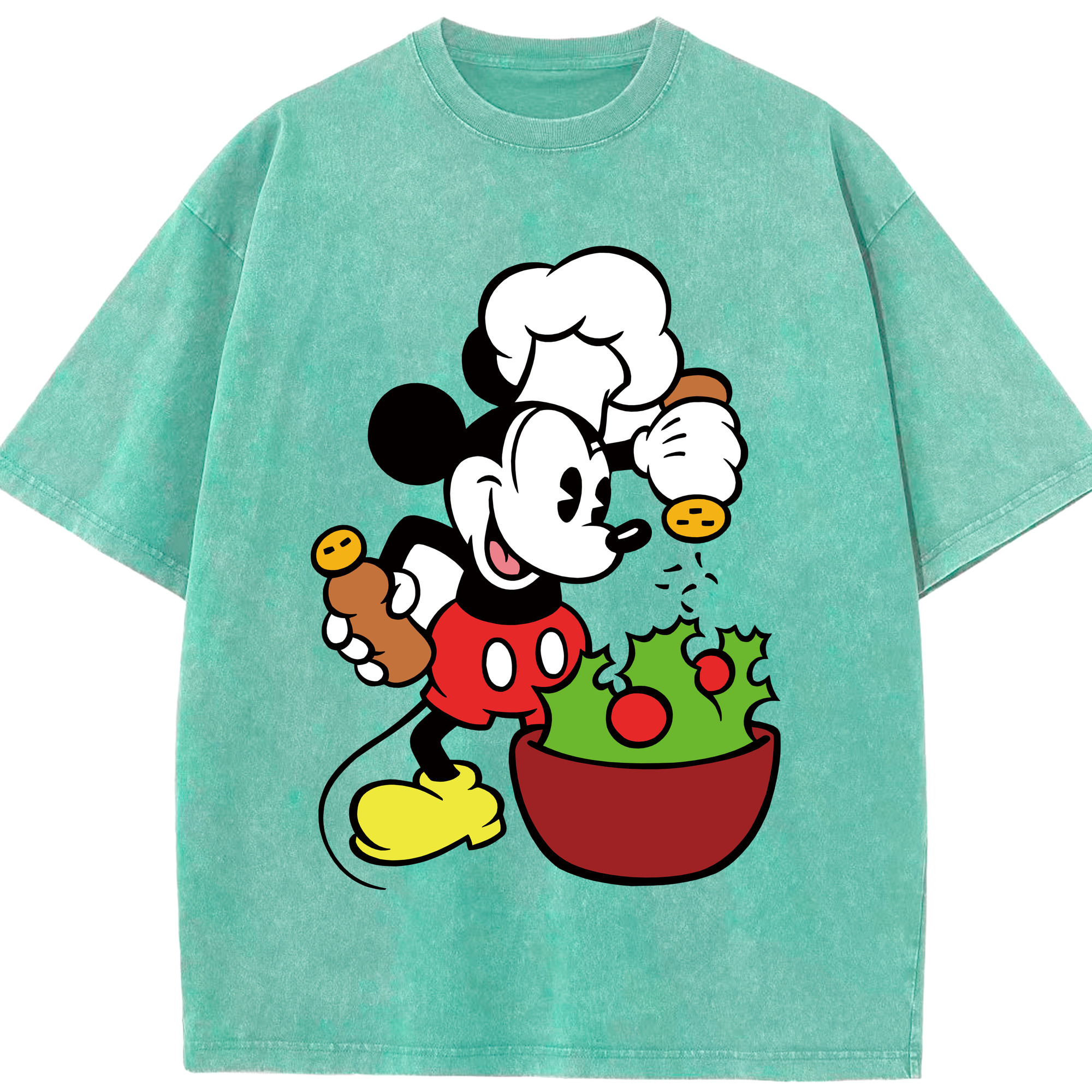 （画像用） ミッキーマウス Mickey Mouse 綿100% ヴィンテージ風 半袖Tシャツ（フロントプリント）